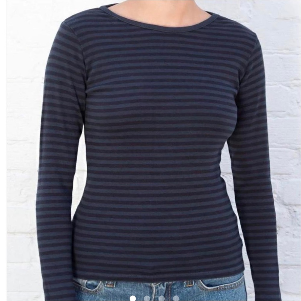 Brandy Melville Leah purple/navy striped long sleeve